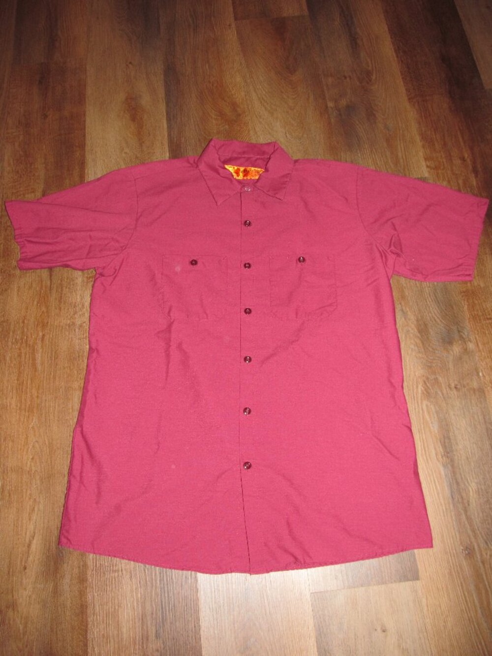 Red Kap Burgundy Maroon Men's Size Large Uniform Work Shirt Utility Automotive